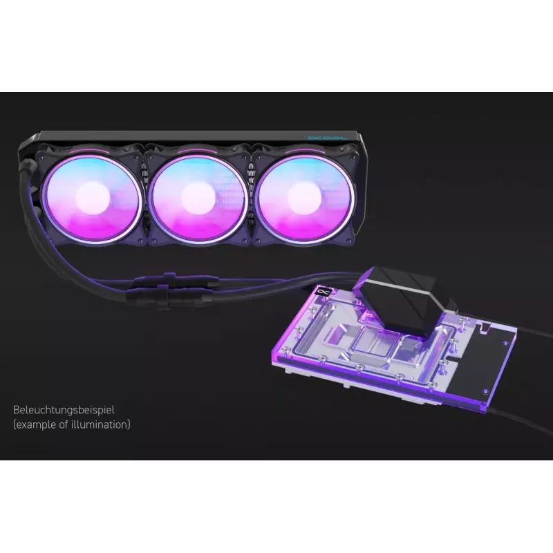 Alphacool Eiswolf 2 AIO 360 mm GPU dzesētājs RTX 4090 Founders Edition ar aizmugures plati