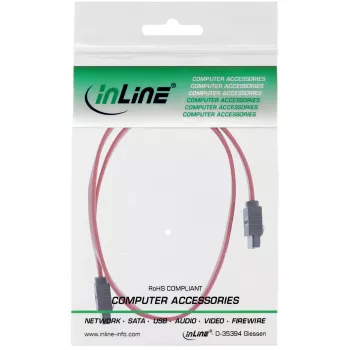 InLine SATA 6Gb/s kabelis ar fiksatoriem 0,3 m