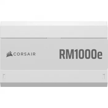 Barošanas bloks CORSAIR RMe Series RM1000e — 1000 W, ATX 3.1, 80 PLUS Gold, pilnībā modulārs, balts, 120 mm ventilators