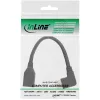 InLine DisplayPort 1.4 adaptera kabelis M/F, 8K4K, leņķveida right, Melns/gold