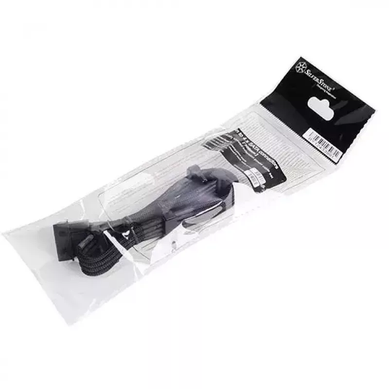 Kabelis Silverstone SST-PP07-BTSB 0.3 m Molex 4p uz 4xSATA