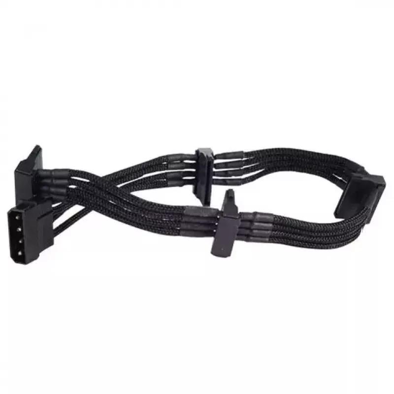 Kabelis Silverstone SST-PP07-BTSB 0.3 m Molex 4p uz 4xSATA