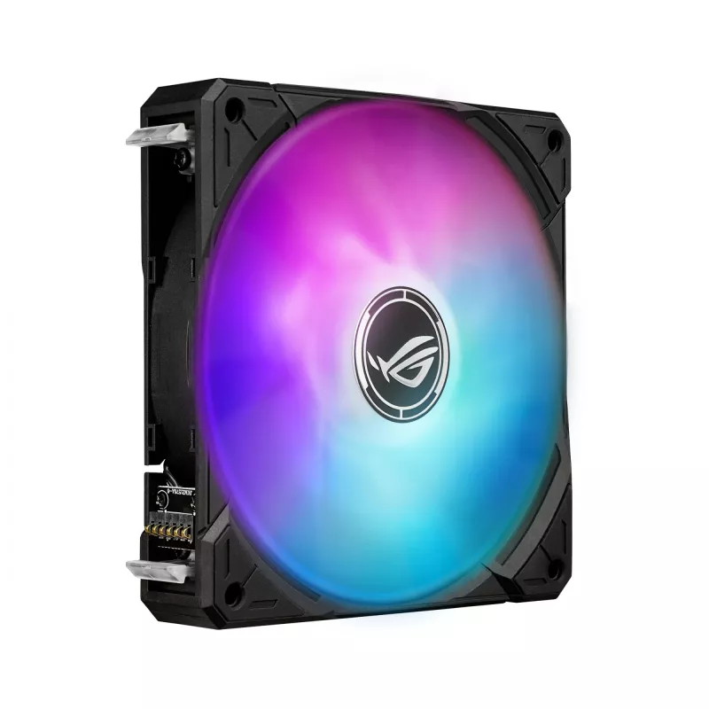 Universāls šķidruma dzesētājs ASUS ROG Ryuo IV SLC 360 ARGB — 120 mm ventilatori, 360 mm radiators, melns
