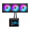 Universāls šķidruma dzesētājs ASUS ROG Ryuo IV SLC 360 ARGB — 120 mm ventilatori, 360 mm radiators, melns