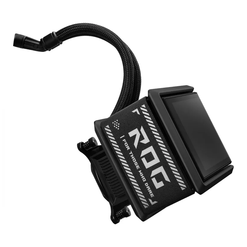 Universāls šķidruma dzesētājs ASUS ROG Ryuo IV SLC 360 ARGB — 120 mm ventilatori, 360 mm radiators, melns
