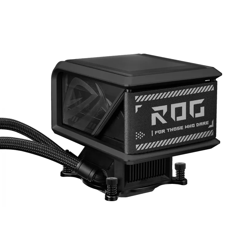 Universāls šķidruma dzesētājs ASUS ROG Ryuo IV SLC 360 ARGB — 120 mm ventilatori, 360 mm radiators, melns
