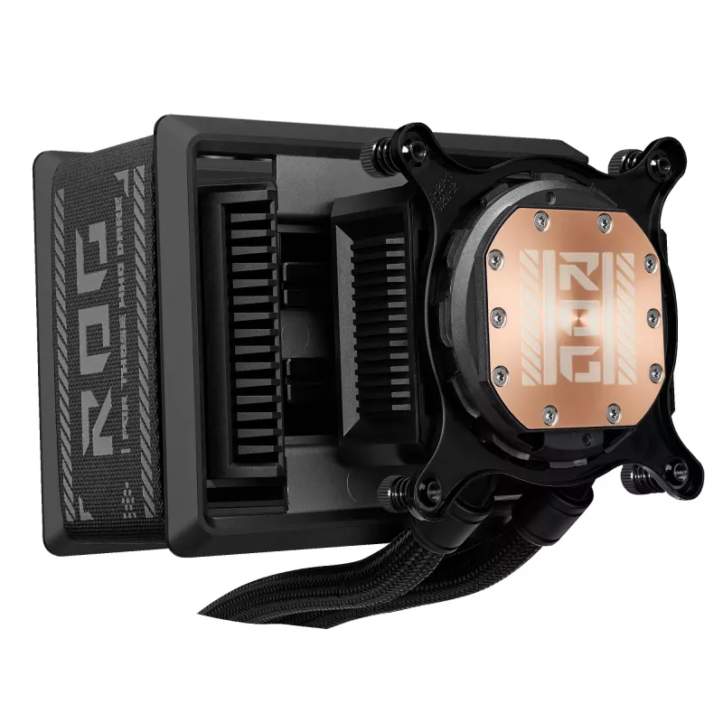Universāls šķidruma dzesētājs ASUS ROG Ryuo IV SLC 360 ARGB — 120 mm ventilatori, 360 mm radiators, melns
