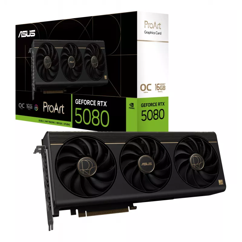 Grafikas karte ASUS GeForce RTX 5080 16 GB GDDR7 PCIe 5.0, 256-bit, OC, 3 ventilatori, 304 mm