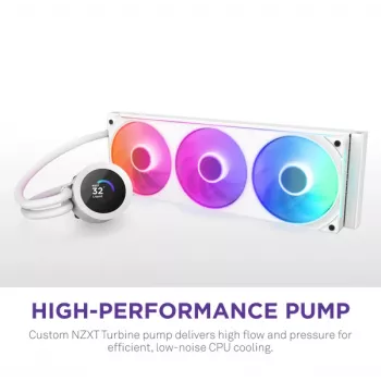 Universāls šķidruma dzesētājs NZXT Kraken Plus 360 RGB balts 500-2400 RPM