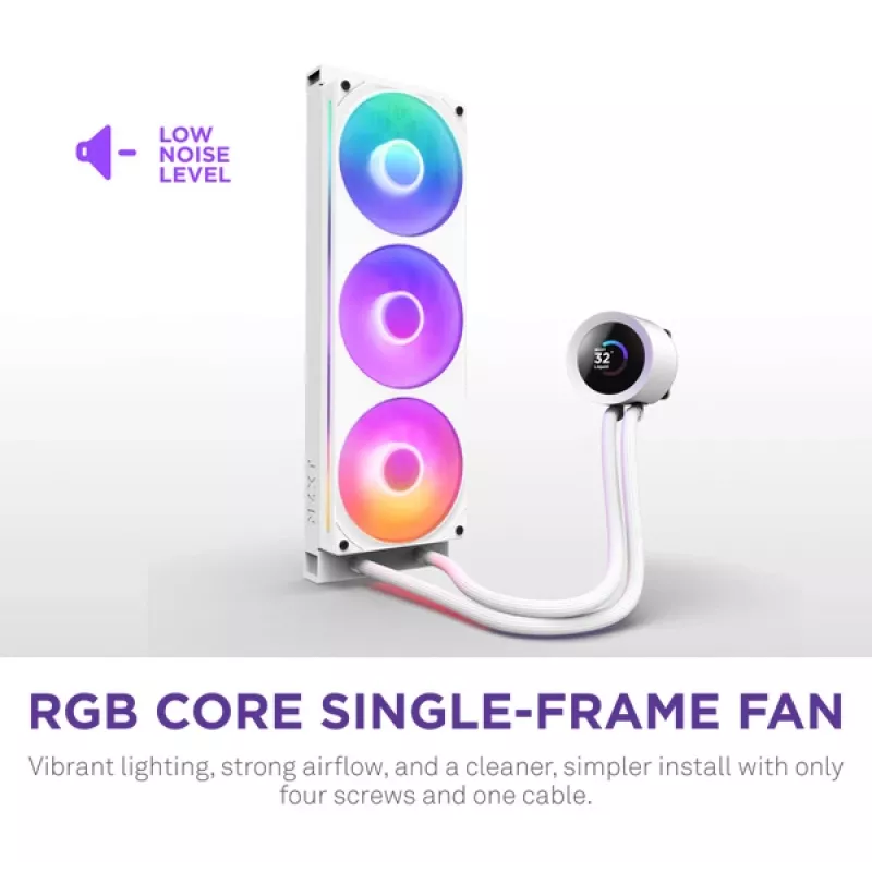 Universāls šķidruma dzesētājs NZXT Kraken Plus 360 RGB balts 500-2400 RPM