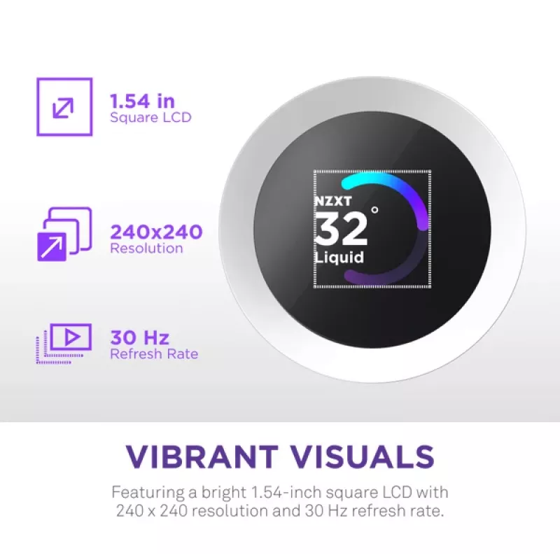 Universāls šķidruma dzesētājs NZXT Kraken Plus 360 RGB balts 500-2400 RPM