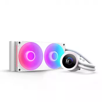 Universāls šķidruma CPU dzesētājs NZXT Kraken Plus RGB 240 — 120 mm ventilatori, FDB gultnis, balts