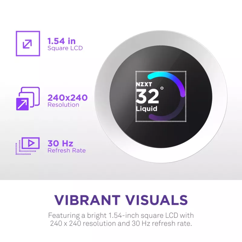 Universāls šķidruma CPU dzesētājs NZXT Kraken Plus RGB 240 — 120 mm ventilatori, FDB gultnis, balts