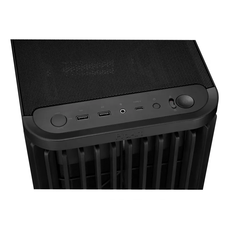 PC korpuss ASUS 90DC00M0-B39040, ATX atbalsts, melns, priekšā 2×160mm ventilatori, aizmugurē 1×120mm, 2×3,5 collu + 2×2,5 collu nodalījumi, 2×USB 3.2 GEN1