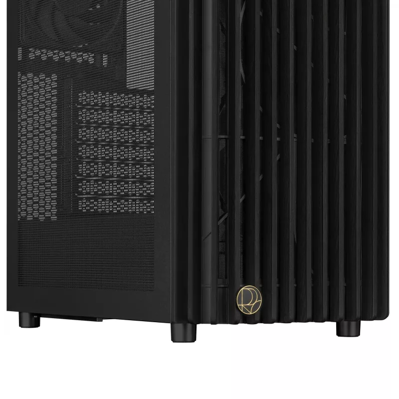 PC korpuss ASUS 90DC00M0-B39040, ATX atbalsts, melns, priekšā 2×160mm ventilatori, aizmugurē 1×120mm, 2×3,5 collu + 2×2,5 collu nodalījumi, 2×USB 3.2 GEN1