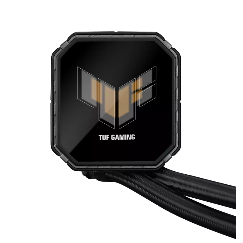 Universāls šķidruma dzesētājs ASUS TUF Gaming LC III 360 ARGB LCD — 360 mm radiators, 3x 120 mm ventilatori, Socket AM5/AM4/LGA1700/LGA1200, Melns