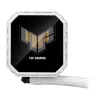 Universāls šķidruma dzesētājs ASUS TUF Gaming LC III 360 ARGB LCD balta Edition — 360 mm radiators, 3×120 mm PWM ventilatori, LCD displejs, Balta