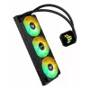 Universāls šķidruma dzesētājs ASUS TUF GAMING LC III 360 ARGB — 120 mm ventilatori, atbalsta AM4/LGA1200/LGA1700/AM5, melns