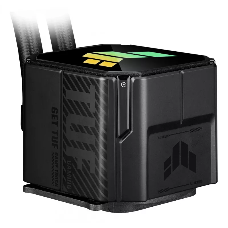 Universāls šķidruma dzesētājs ASUS TUF GAMING LC III 360 ARGB — 120 mm ventilatori, atbalsta AM4/LGA1200/LGA1700/AM5, melns