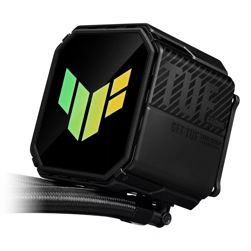 Universāls šķidruma dzesētājs ASUS TUF GAMING LC III 360 ARGB — 120 mm ventilatori, atbalsta AM4/LGA1200/LGA1700/AM5, melns