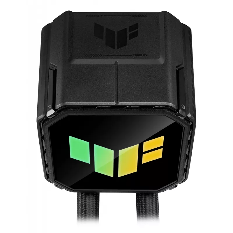 Universāls šķidruma dzesētājs ASUS TUF GAMING LC III 360 ARGB — 120 mm ventilatori, atbalsta AM4/LGA1200/LGA1700/AM5, melns