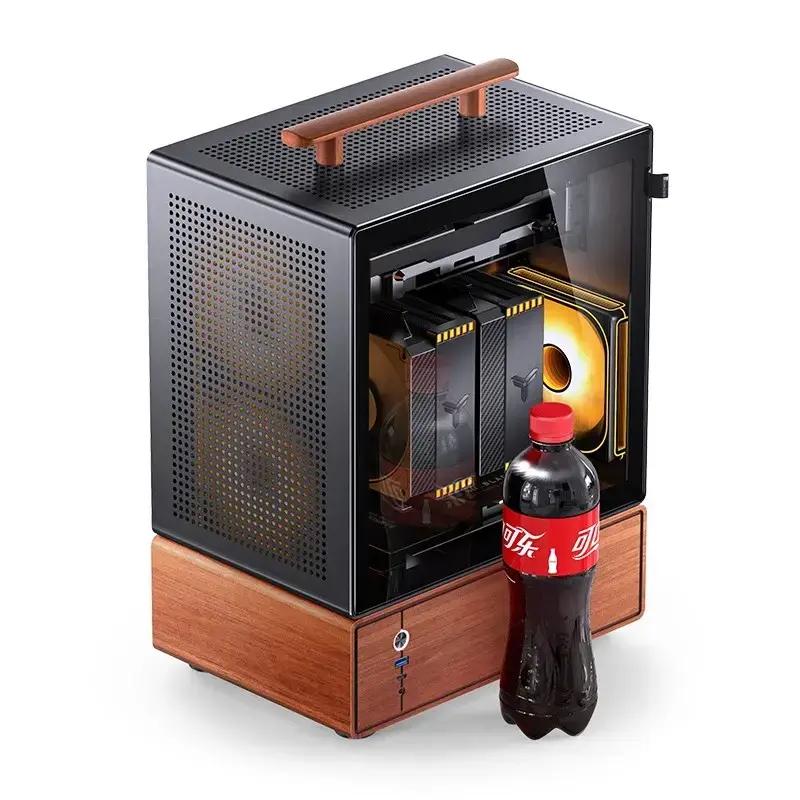 PC korpuss Jonsbo T7 Midi-Tower mATX rūdīta stikla melns
