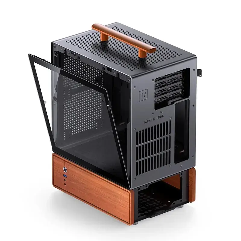 PC korpuss Jonsbo T7 Midi-Tower mATX rūdīta stikla melns