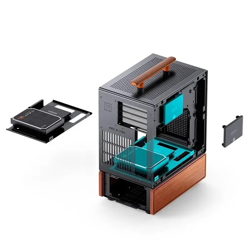 PC korpuss Jonsbo T7 Midi-Tower mATX rūdīta stikla melns