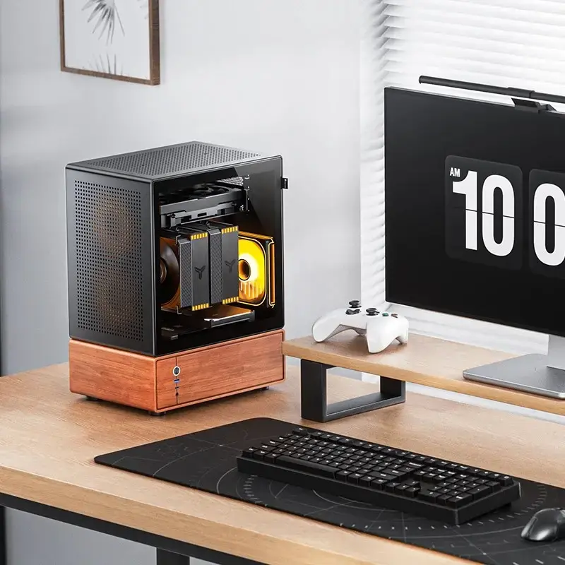 PC korpuss Jonsbo T7 Midi-Tower mATX rūdīta stikla melns