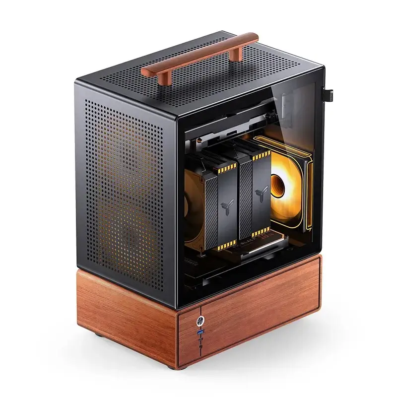 PC korpuss Jonsbo T7 Midi-Tower mATX rūdīta stikla melns