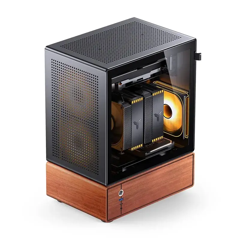 PC korpuss Jonsbo T7 Midi-Tower mATX rūdīta stikla melns