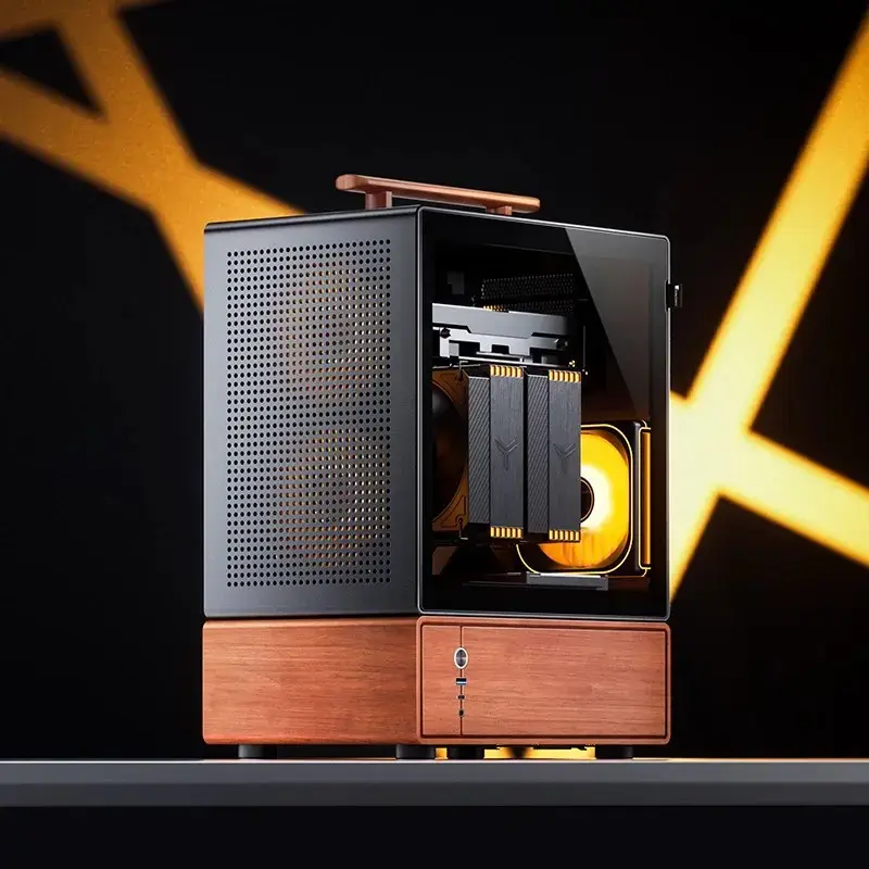 PC korpuss Jonsbo T7 Midi-Tower mATX rūdīta stikla melns