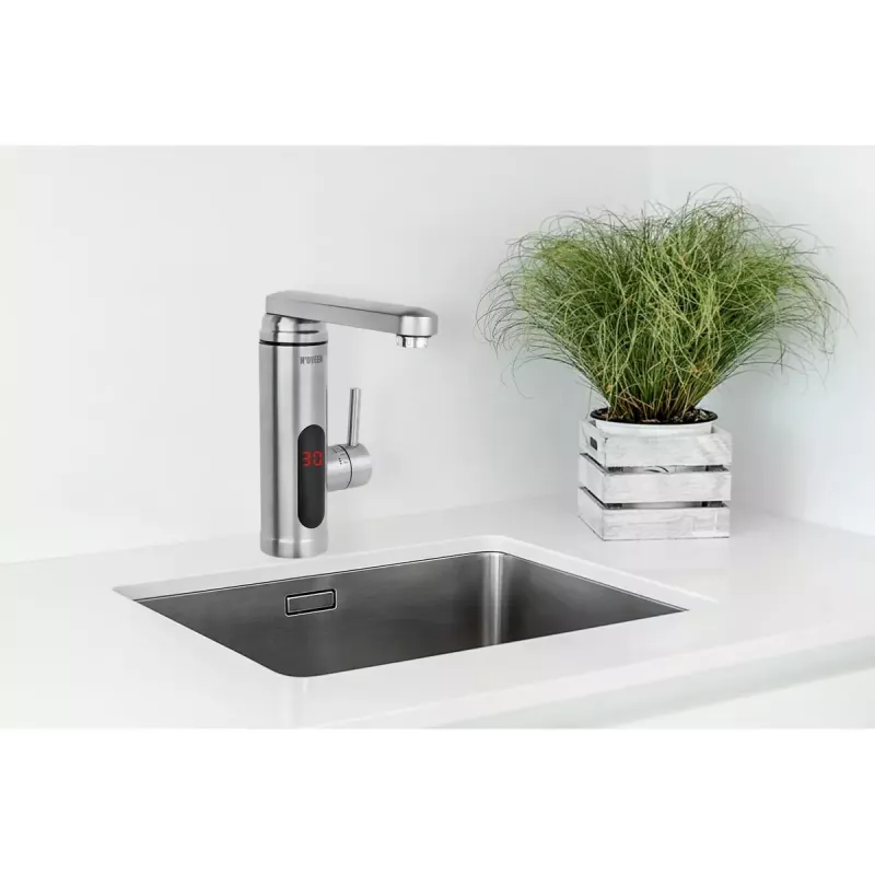 Caurplūdes ūdens sildītājs NOVEEN IWH560 5,5 kW, nerūsējošais tērauds, uzstādāms uz virsmas, maks. plūsma 2,5 l/min, IPX4