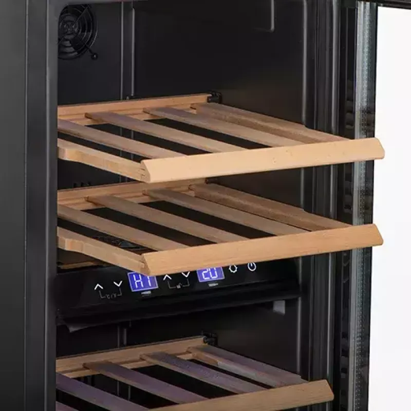 Termoelektriskais vīna dzesētājs Adler AD 8080, brīvi stāvošs melns, 24 pudeles, 2 zonas, 60 L, skārienvadība