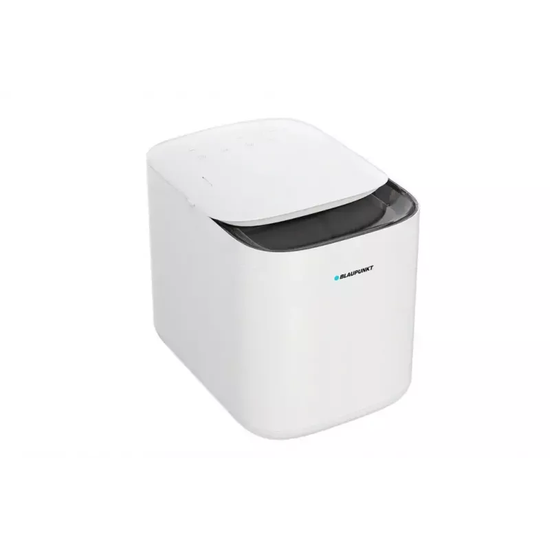 Pārnēsājams ledus kubiņu gatavotājs BLAUPUNKT IMB601 — 15 kg/24h, 2 L tvertne, skārienpaliktnis, 150 W, kompakts (280×400×334 mm)