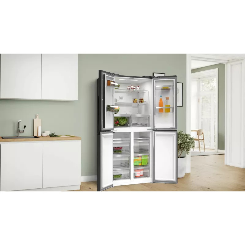Bosch Serie 4 KMC85LBEA ledusskapis-saldētava, brīvi stāvošs, 547 l, melns