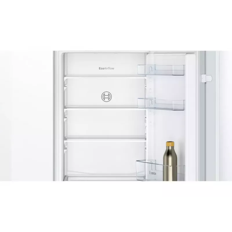 Iebūvējamais ledusskapis-salvētava Bosch Serie 2 KIV86NSE0 — 267 L, apakšējā saldētava, balta, 177,2×54,1×54,8 cm, energoefektivitātes klase E