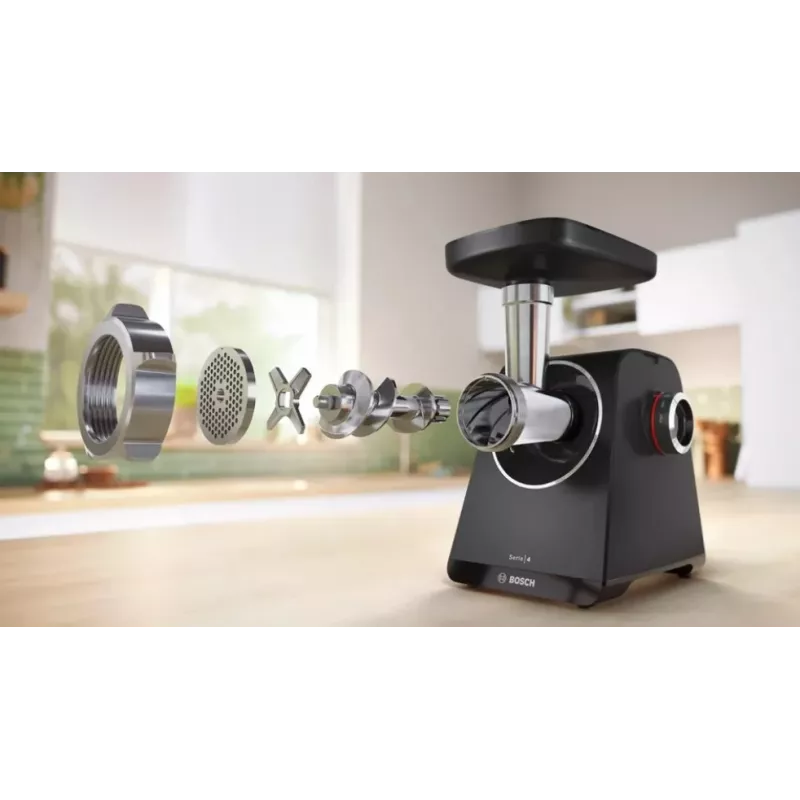 Bosch Serie 4 MFWS440B gaļas maļamā mašīna 1900 W, melna, sudrabota