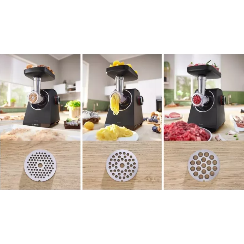 Bosch Serie 4 MFWS440B gaļas maļamā mašīna 1900 W, melna, sudrabota