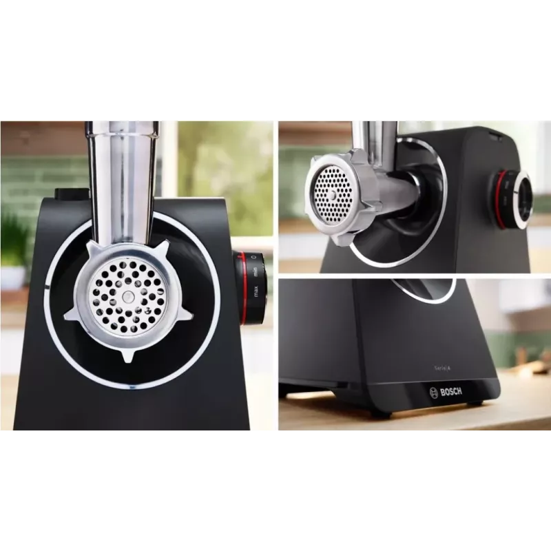Bosch Serie 4 MFWS440B gaļas maļamā mašīna 1900 W, melna, sudrabota