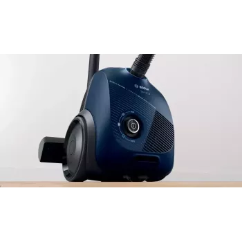 Cilindriskais putekļsūcējs Bosch Serie 2 BGBS2BU1T — 850 W, 3,5 L putekļu maiss, 8 m darbības rādiuss, zils