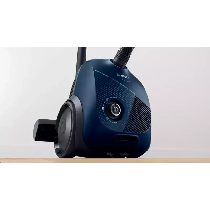 Cilindriskais putekļsūcējs Bosch Serie 2 BGBS2BU1T — 850 W, 3,5 L putekļu maiss, 8 m darbības rādiuss, zils