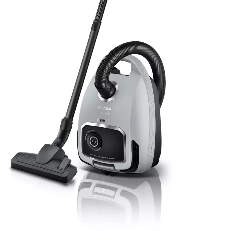 Bosch Serie 6 BGB6X330 putekļu sūcējs — 600 W, HEPA 13, 4 L putekļu maiss, cietajiem grīdas segumiem un paklājiem, 6 kg, pelēks/melns