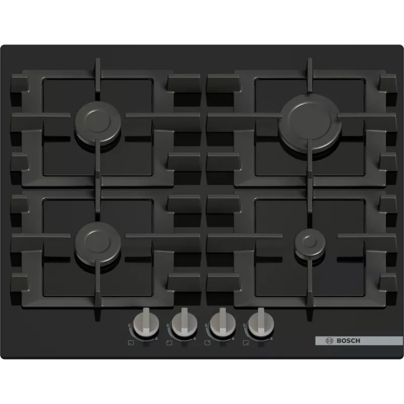 Bosch Serie 4 PNP6B6K40 plīts virsma Melna Iebūvējama 60 cm Gāzes 4 zonas