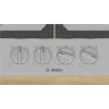 Iebūvējamā gāzes plīts virsma Bosch PCH6A5I90 — 60 cm, nerūsējošais tērauds, 4 gāzes zonas + 1 wok, Flame Select, čuguna pannas balsti