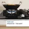 Iebūvējamā gāzes plīts virsma Bosch PCH6A5I90 — 60 cm, nerūsējošais tērauds, 4 gāzes zonas + 1 wok, Flame Select, čuguna pannas balsti