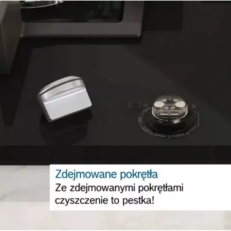 Iebūvējamā gāzes plīts virsma Bosch PCH6A5I90 — 60 cm, nerūsējošais tērauds, 4 gāzes zonas + 1 wok, Flame Select, čuguna pannas balsti