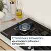 Iebūvējamā gāzes plīts virsma Bosch PCH6A5I90 — 60 cm, nerūsējošais tērauds, 4 gāzes zonas + 1 wok, Flame Select, čuguna pannas balsti
