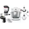 Bosch Serie 6 MUMS6EW22 virtuves kombains, 1600 W, konditorejas komplekts, blendera uzliktnis, balts/nerūsējošā tērauda