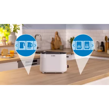 Bosch TAT2M121 tosteris 6 2 šķēlēm 950 W balts